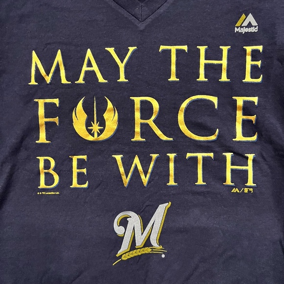NWT 🆕 Brewers x Star Wars Tee, New (by Majestic), MLB - Picture 2 of 6